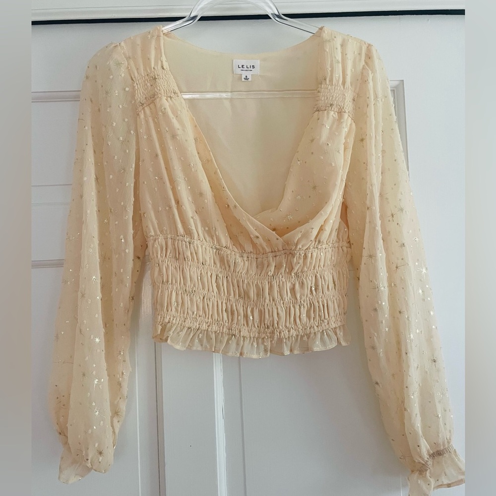 Peachy Pink top with shimmer